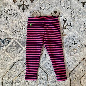 Ralph Lauren navy & pink striped leggings, size 2T